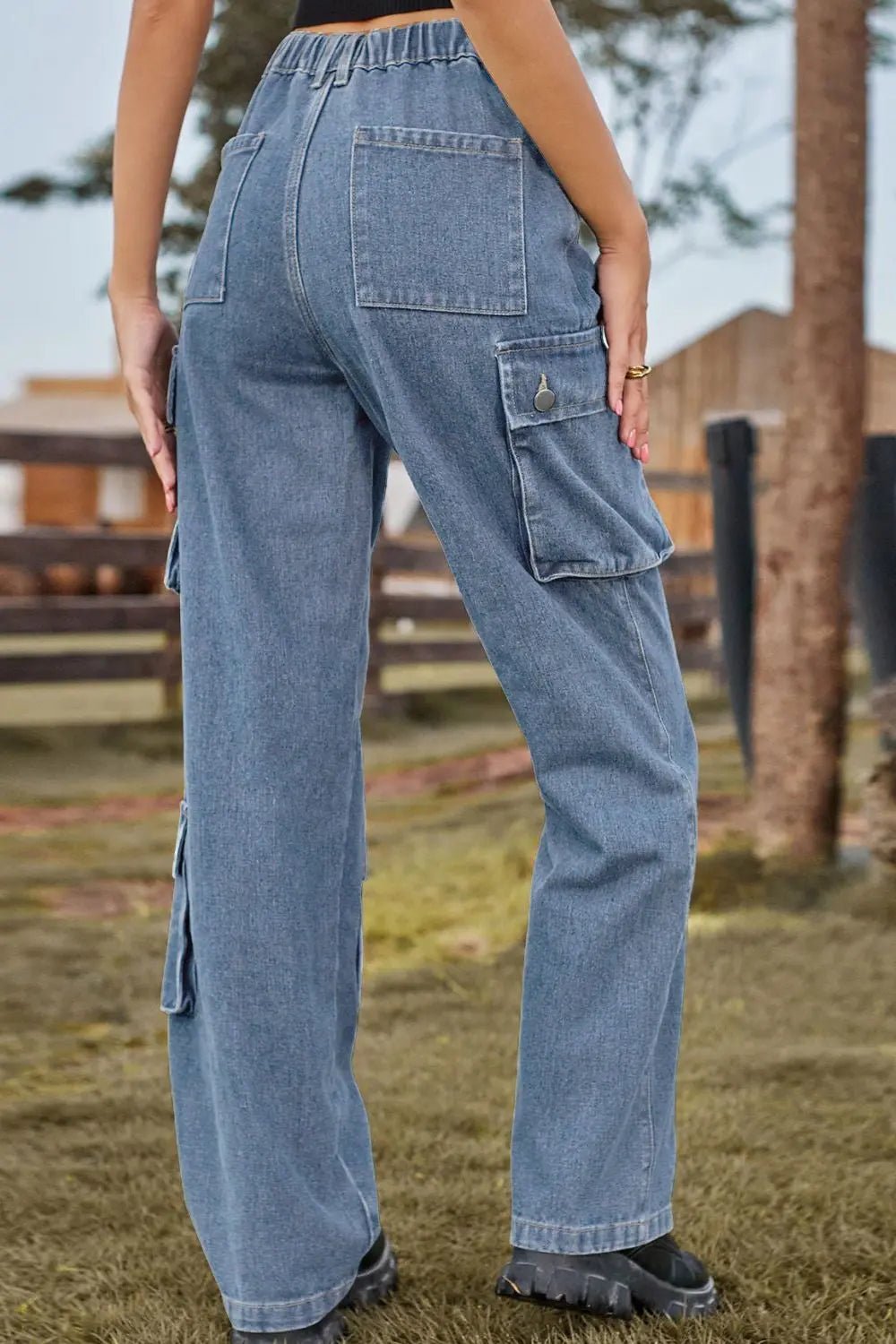 Loose Fit Long Jeans with Pockets - GlossiChic CollectionJeans, Pants, & Shorts