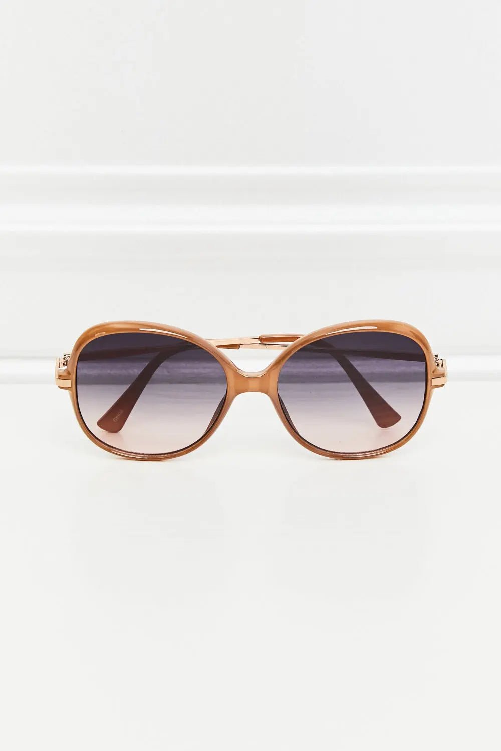 Metal-Plastic Hybrid Full Rim Sunglasses - GlossiChic Collection Black / One Size GlossiChic Collection Sunglasses