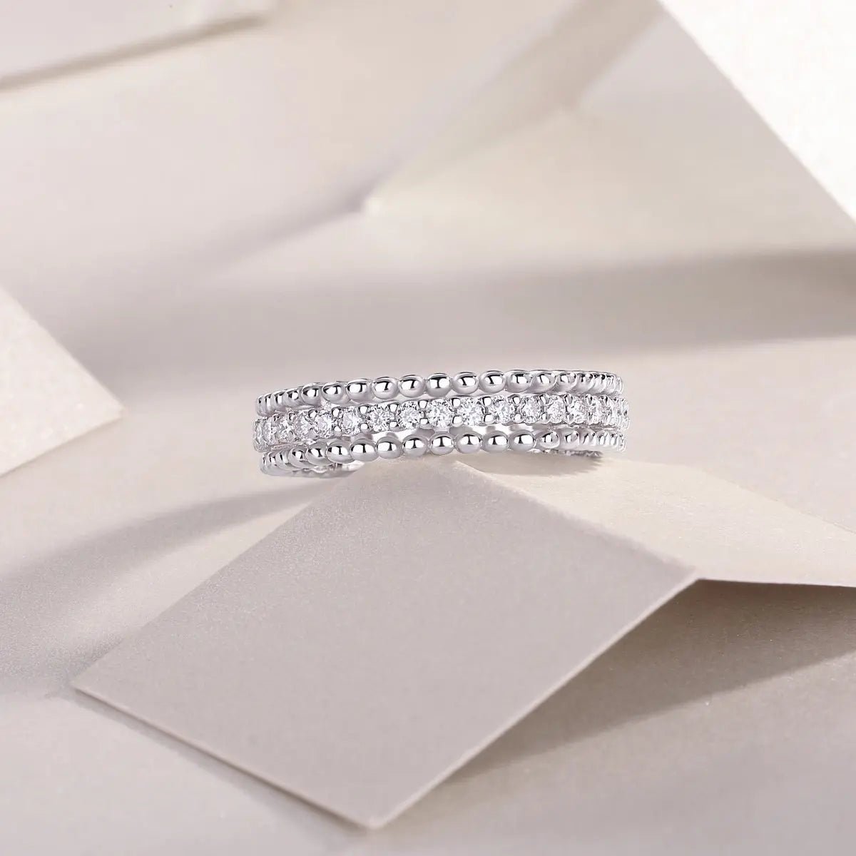 Moissanite 925 Sterling Silver Ring - GlossiChic Collection Silver / 5 GlossiChic Collection Rings