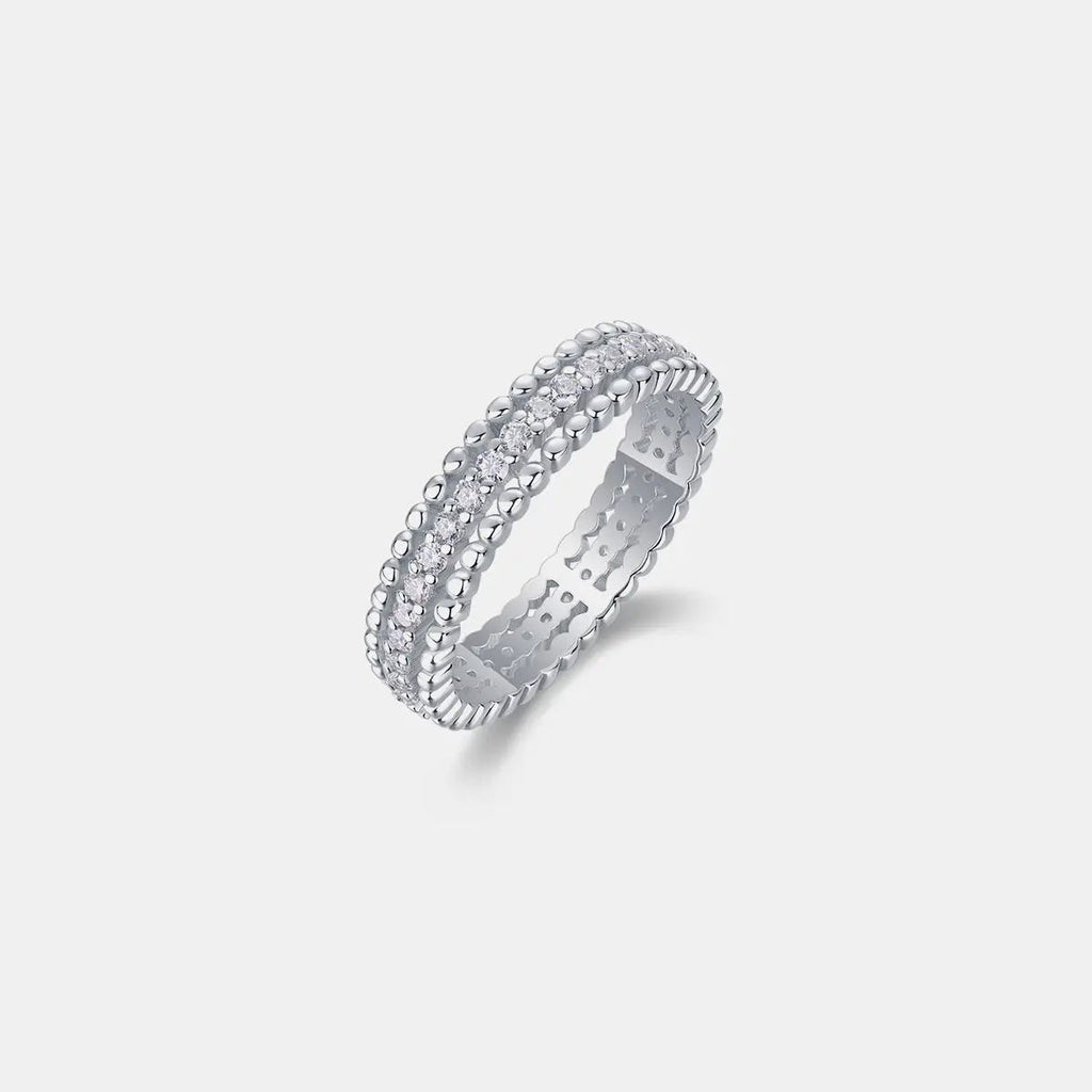 Moissanite 925 Sterling Silver Ring - GlossiChic Collection Silver / 5 GlossiChic Collection Rings
