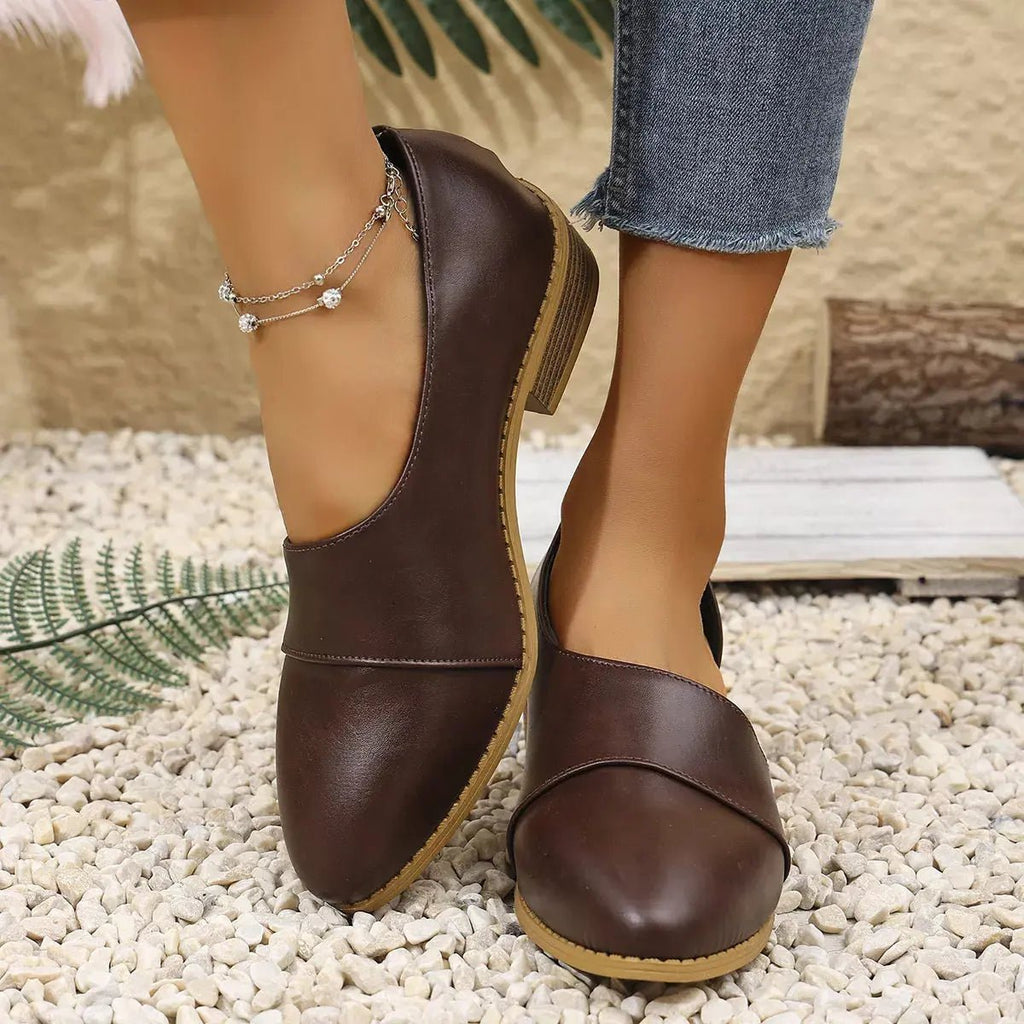 Point Toe Block Heels Loafers - GlossiChic CollectionShoes