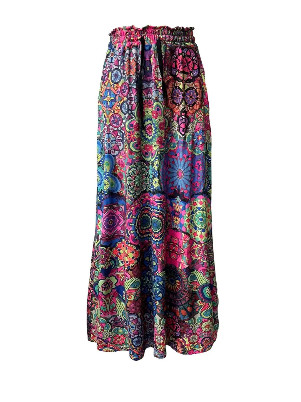 Printed Maxi Skirt with Pockets - GlossiChic Collection Multicolor / S GlossiChic Collection Dresses