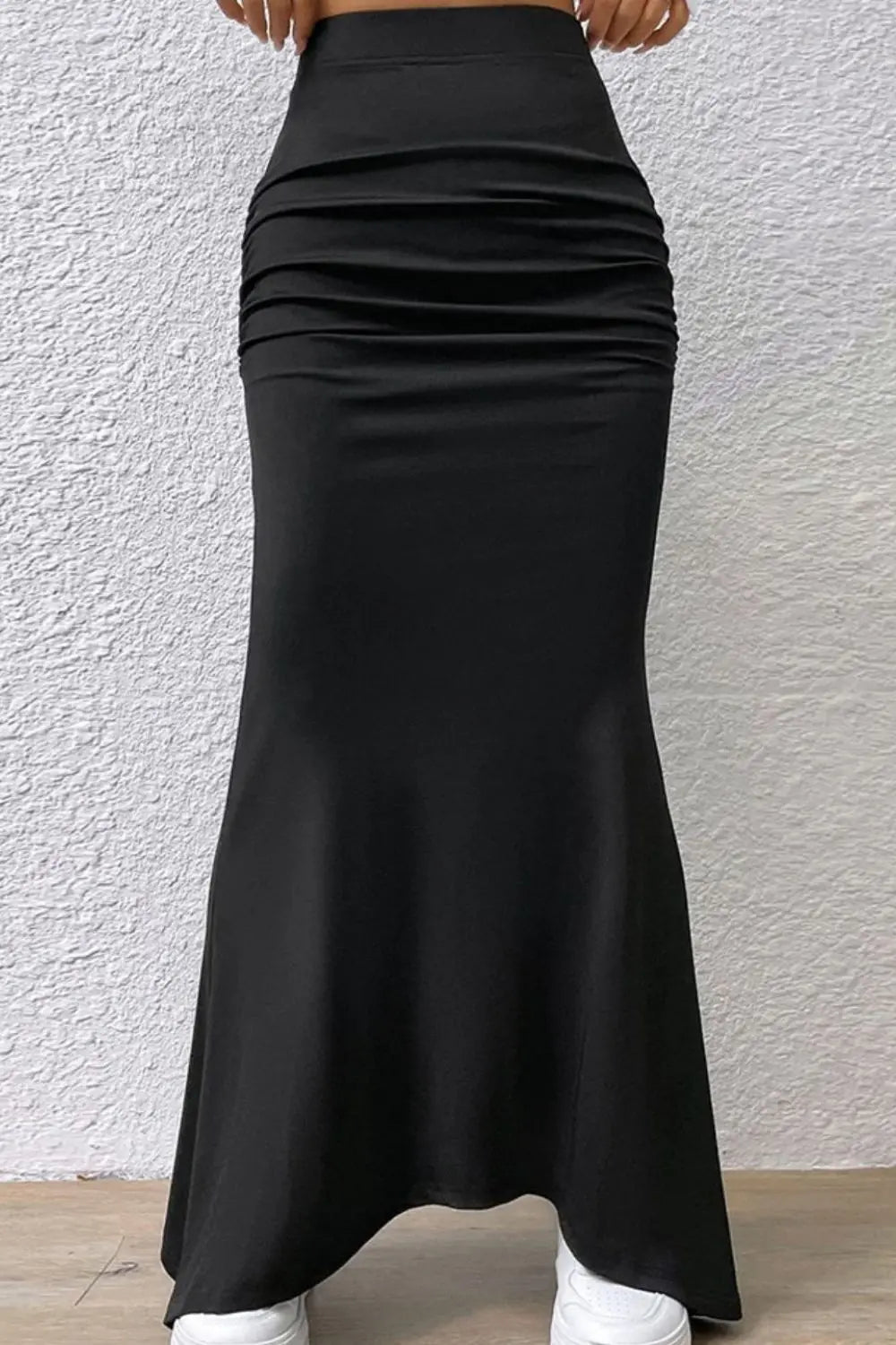 Ruched Maxi Trumpet Skirt - GlossiChic Collection Black / S GlossiChic Collection Dresses
