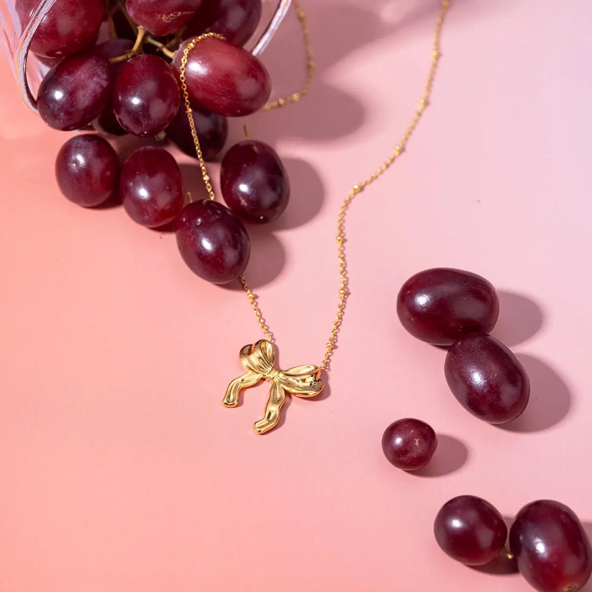 Stainless Steel Bow Pendant Necklace - GlossiChic Collection Gold / One Size GlossiChic Collection jewelry