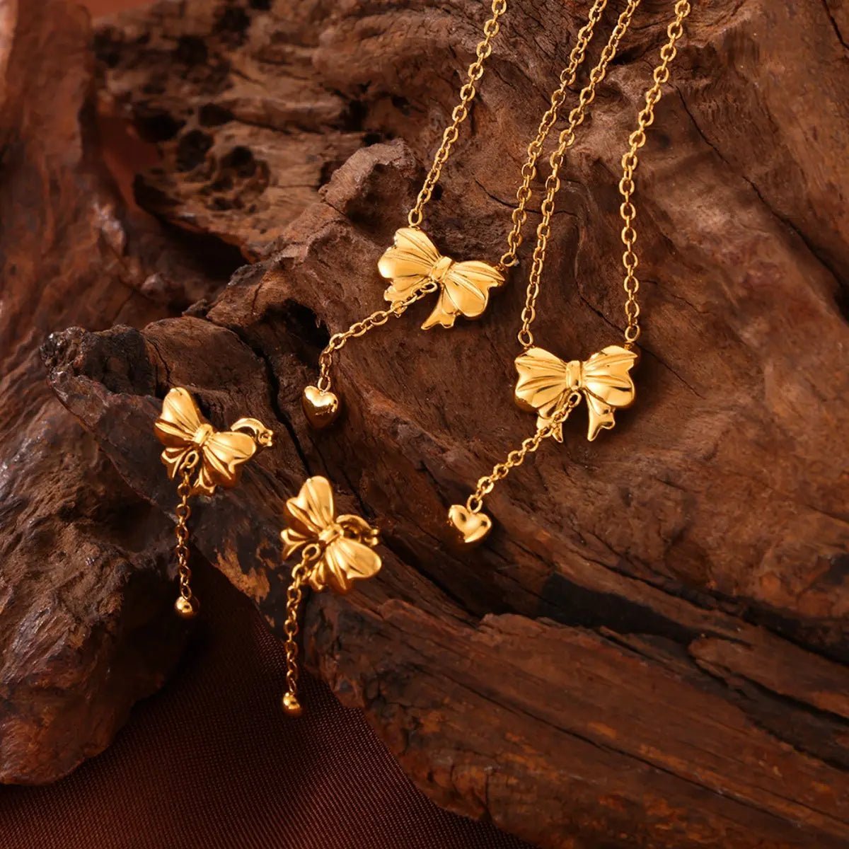 Titanium Steel Bow Earrings - GlossiChic Collectionjewelry