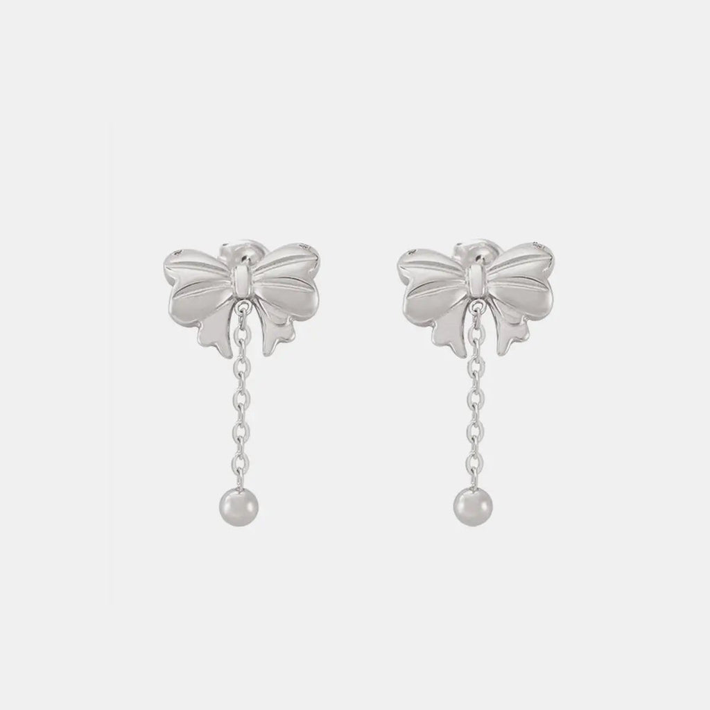 Titanium Steel Bow Earrings - GlossiChic Collectionjewelry