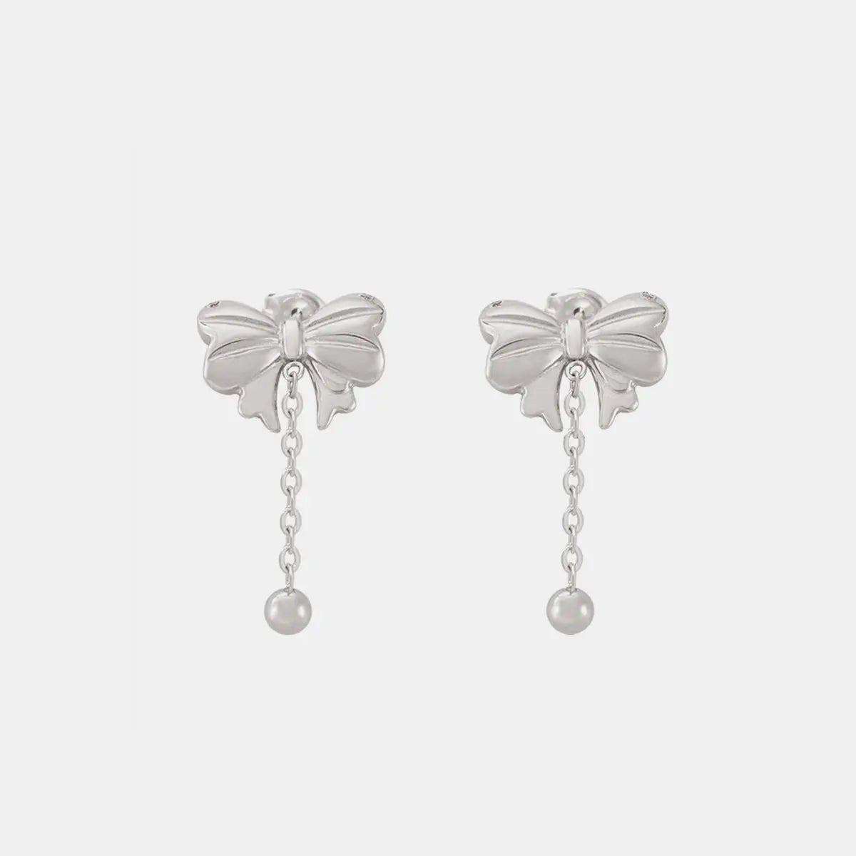 Titanium Steel Bow Earrings - GlossiChic Collectionjewelry
