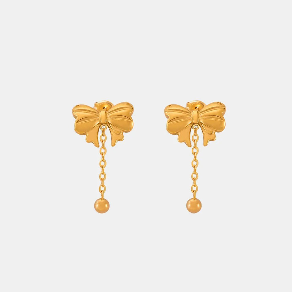 Titanium Steel Bow Earrings - GlossiChic Collectionjewelry