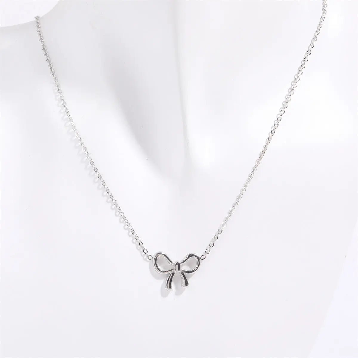 Titanium Steel Bow Pendant Necklace - GlossiChic Collection Gold / One Size GlossiChic Collection jewelry