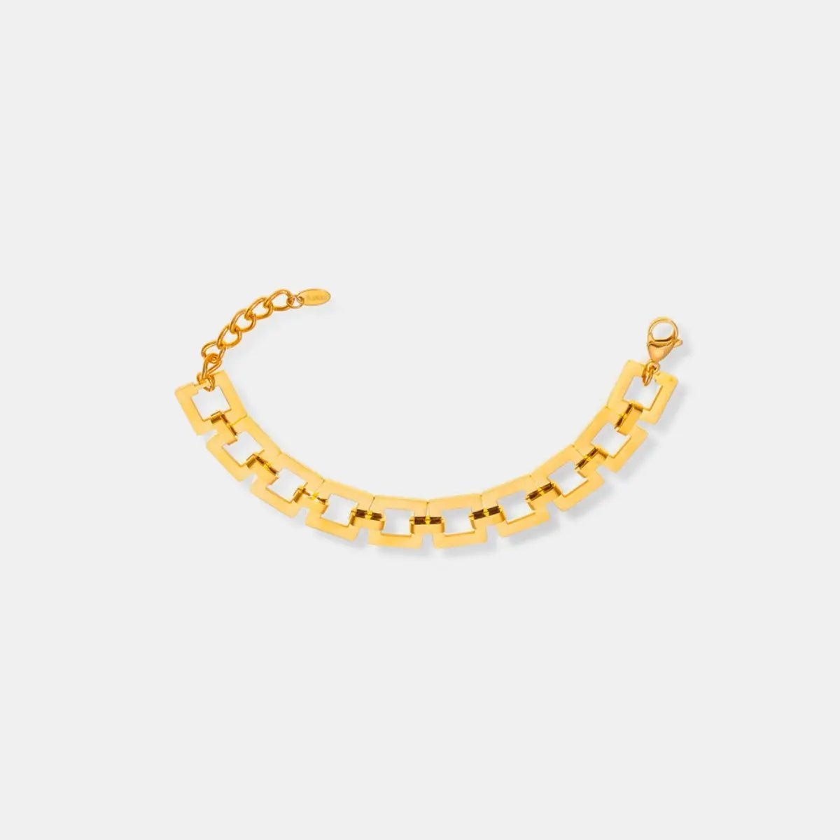 Titanium Steel Hollow Square Chain Bracelet - GlossiChic Collection Gold / One Size GlossiChic Collection Bracelets