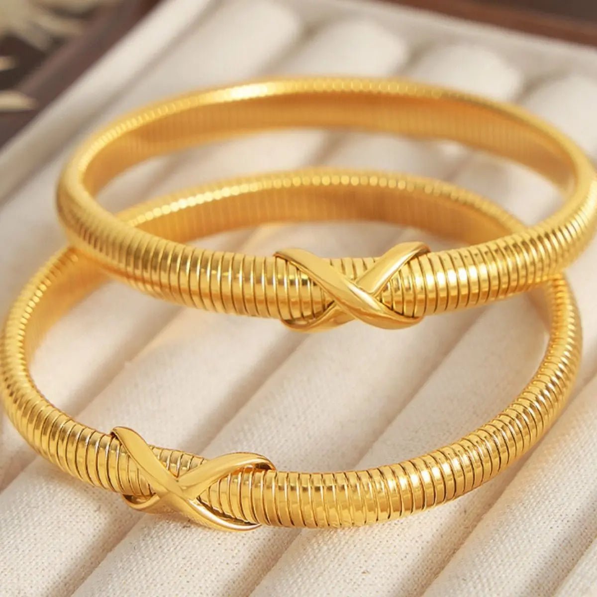 Titanium Steel Spring Shape Bracelet - GlossiChic Collection Gold / One Size GlossiChic Collection Bracelets