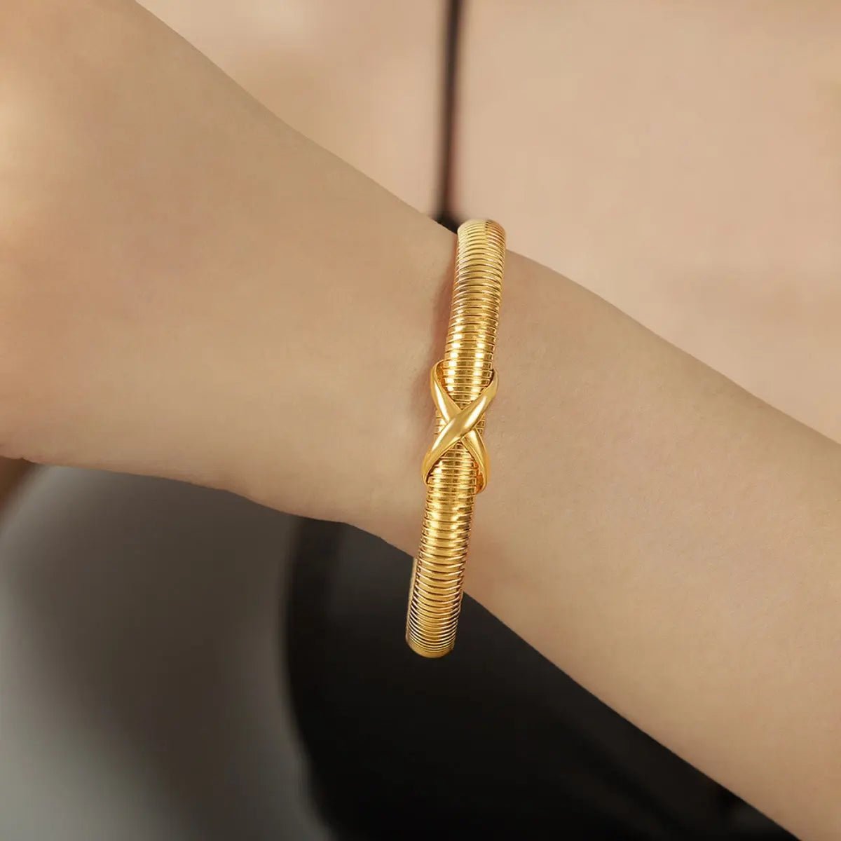 Titanium Steel Spring Shape Bracelet - GlossiChic Collection Gold / One Size GlossiChic Collection Bracelets