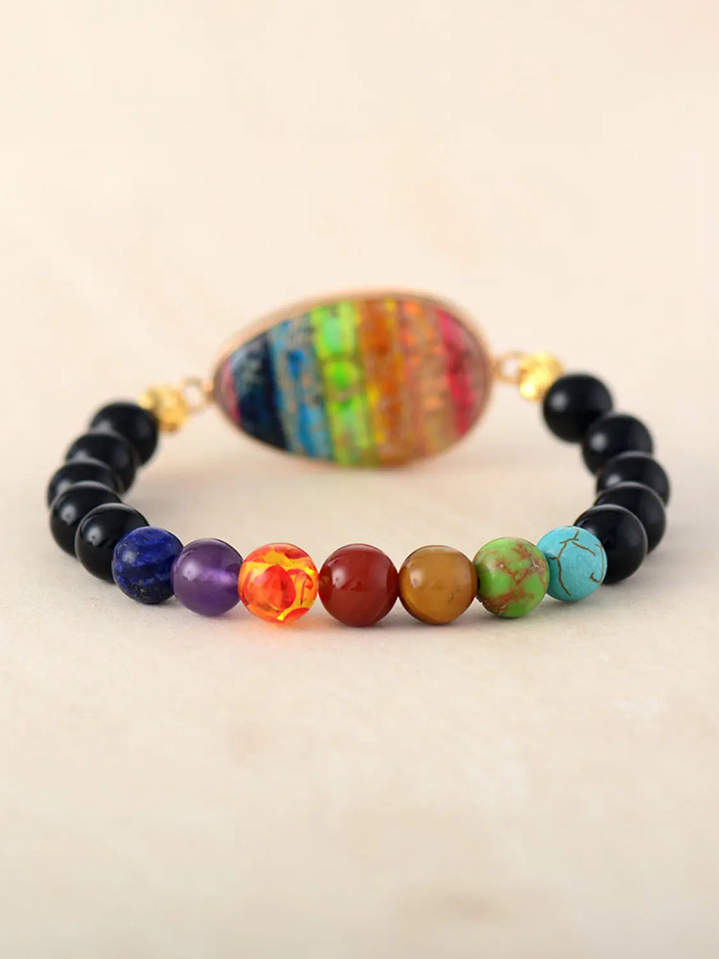 Geometrical Shape Beaded Bracelet - GlossiChic Collection Multicolor / One Size GlossiChic Collection jewelry
