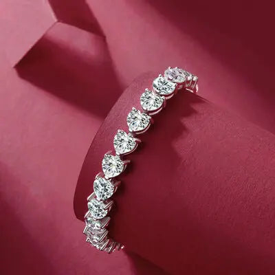 24 Carat Moissanite 925 Sterling Silver Heart Bracelet - GlossiChic Collection Silver / One Size GlossiChic Collection jewelry