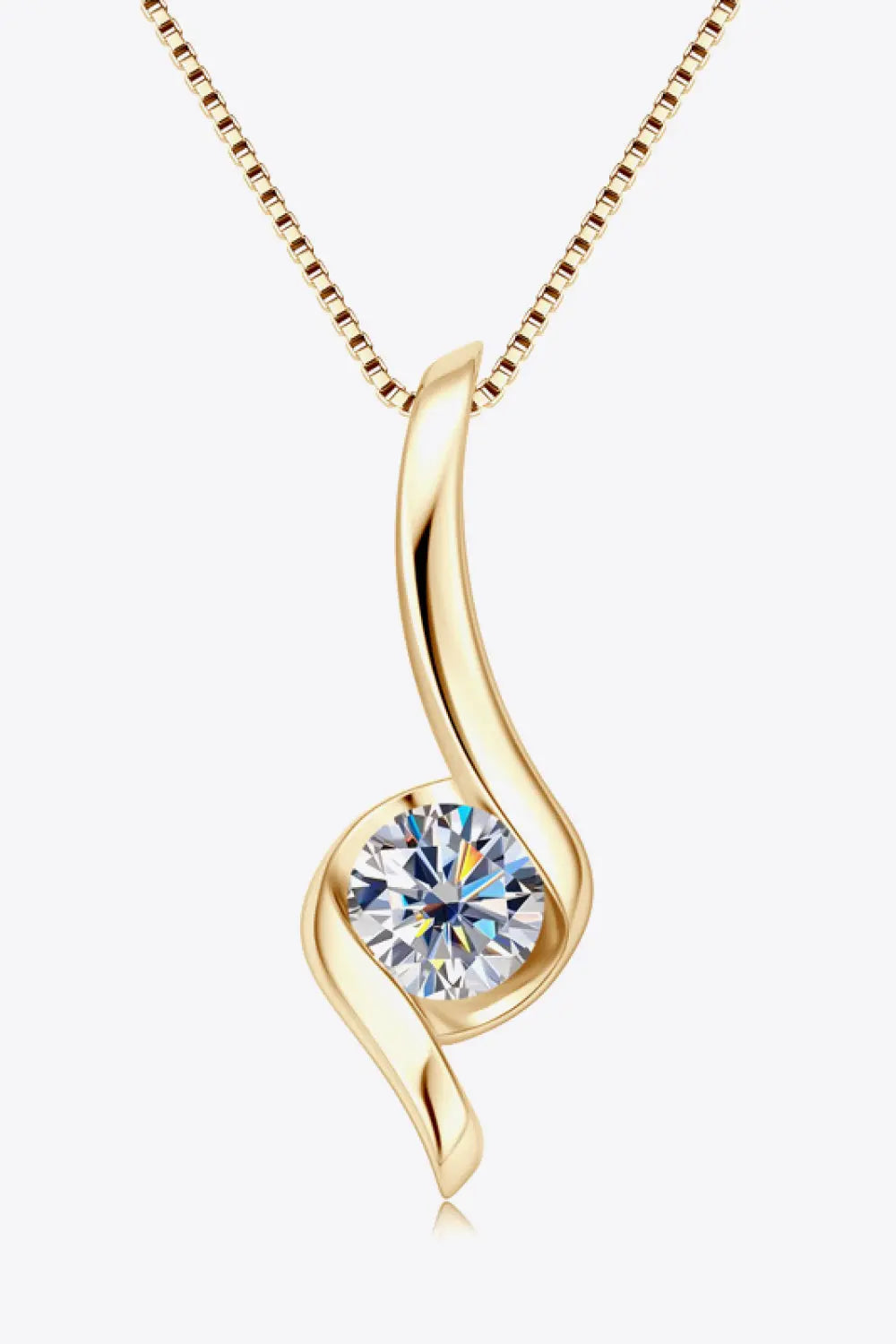 1 Carat Moissanite 925 Sterling Silver Necklace - GlossiChic Collection Gold / One Size GlossiChic Collection jewelry