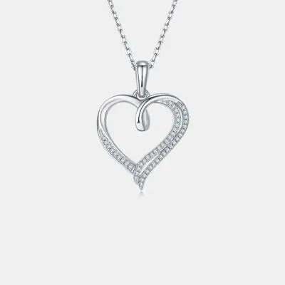 Moissanite 925 Sterling Silver Heart Shape Necklace - GlossiChic Collection Gold / One Size GlossiChic Collection jewelry