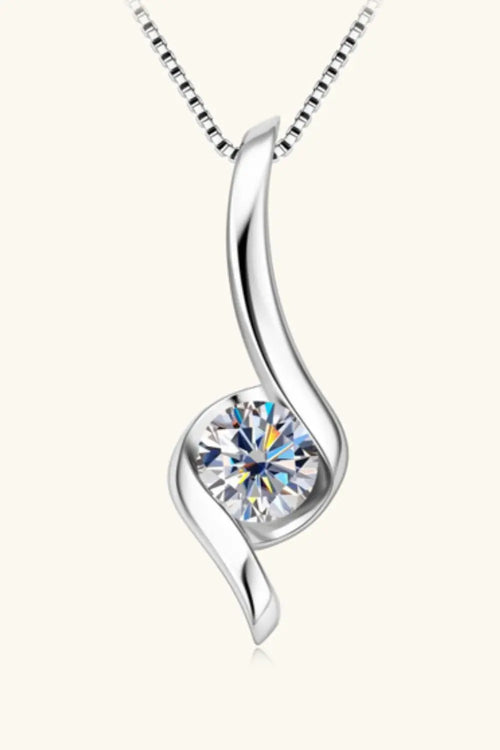 1 Carat Moissanite 925 Sterling Silver Necklace - GlossiChic Collection Silver / One Size GlossiChic Collection jewelry
