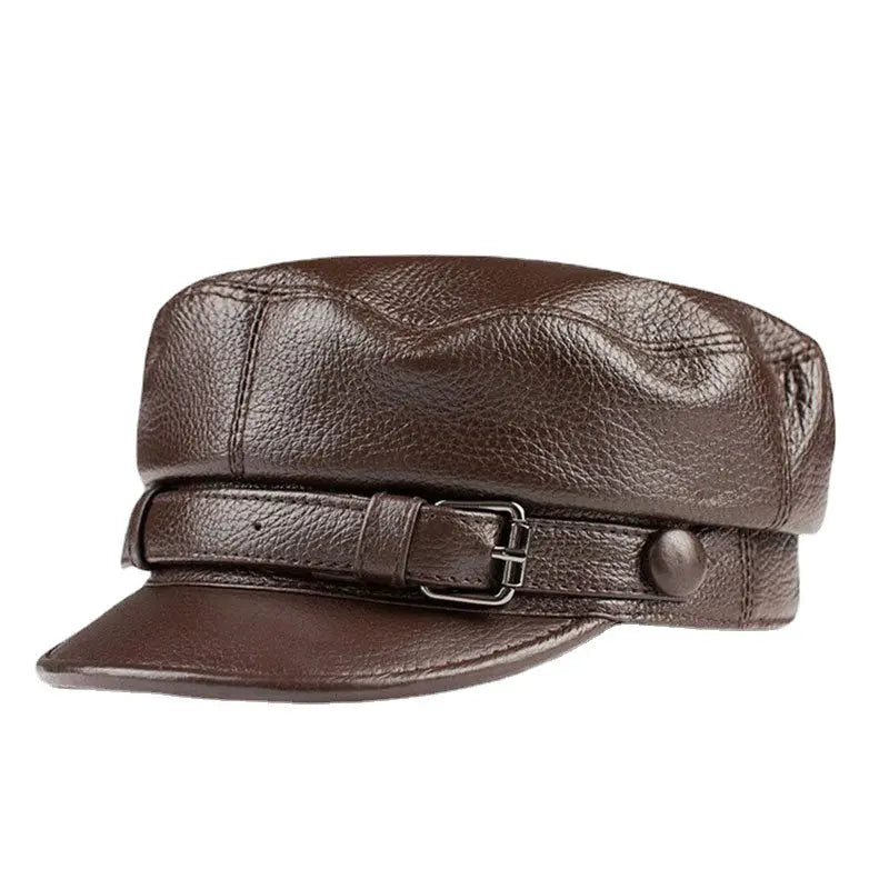 Fashion Retro PU Leather Beret - GlossiChic Collection Brown / 2XL GlossiChic Collection Belts & Hats