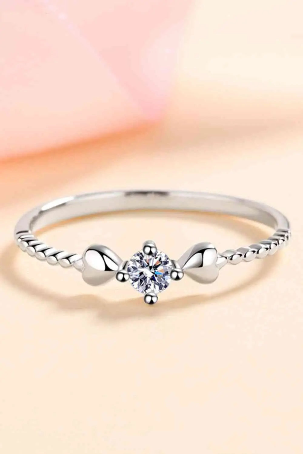 Moissanite Heart 925 Sterling Silver Ring - GlossiChic Collection Silver / 4 GlossiChic Collection jewelry