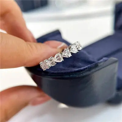 2.1 Carat 925 Sterling Silver Moissanite Heart Ring - GlossiChic Collection Silver / 5 GlossiChic Collection jewelry