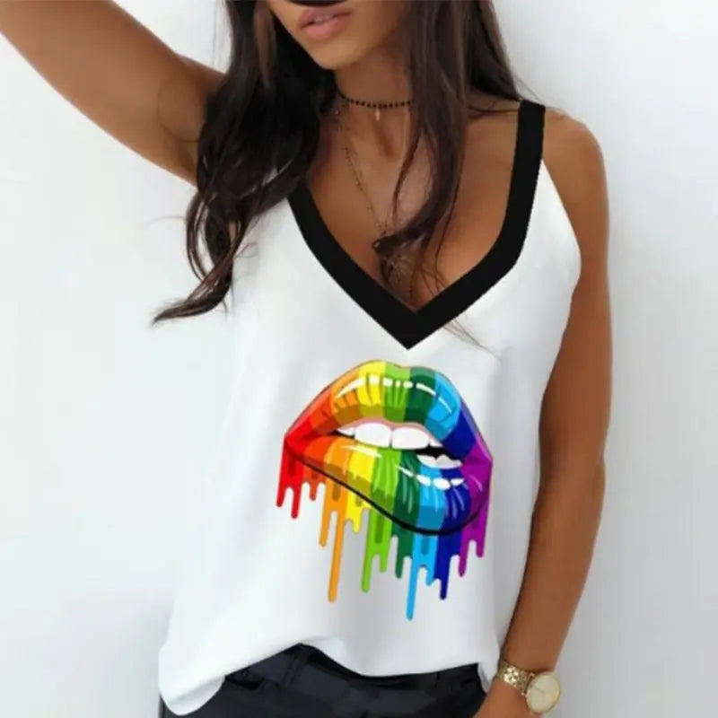 Print Camisole Halter - GlossiChic Collection D / S GlossiChic Collection Shirts & Tops