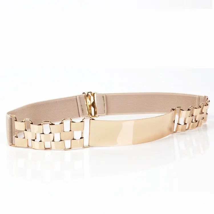 Metal Chain Belt - GlossiChic Collection apricot GlossiChic Collection Belts & Hats