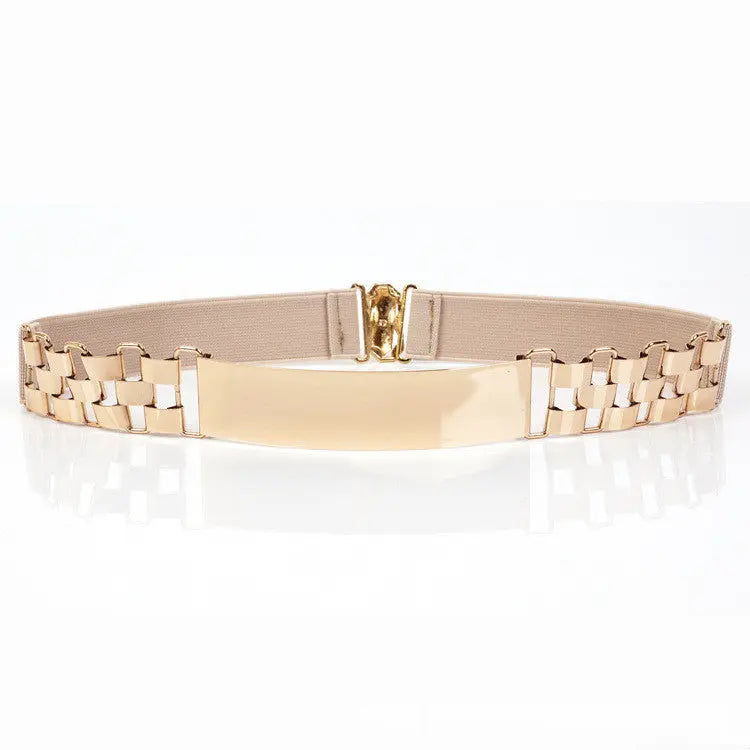 Metal Chain Belt - GlossiChic Collection apricot GlossiChic Collection Belts & Hats