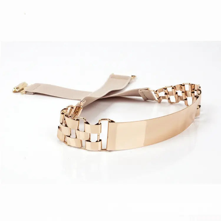 Metal Chain Belt - GlossiChic Collection apricot GlossiChic Collection Belts & Hats