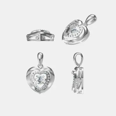 Moissanite 925 Sterling Silver Heart Necklace - GlossiChic Collection Silver / One Size GlossiChic Collection jewelry