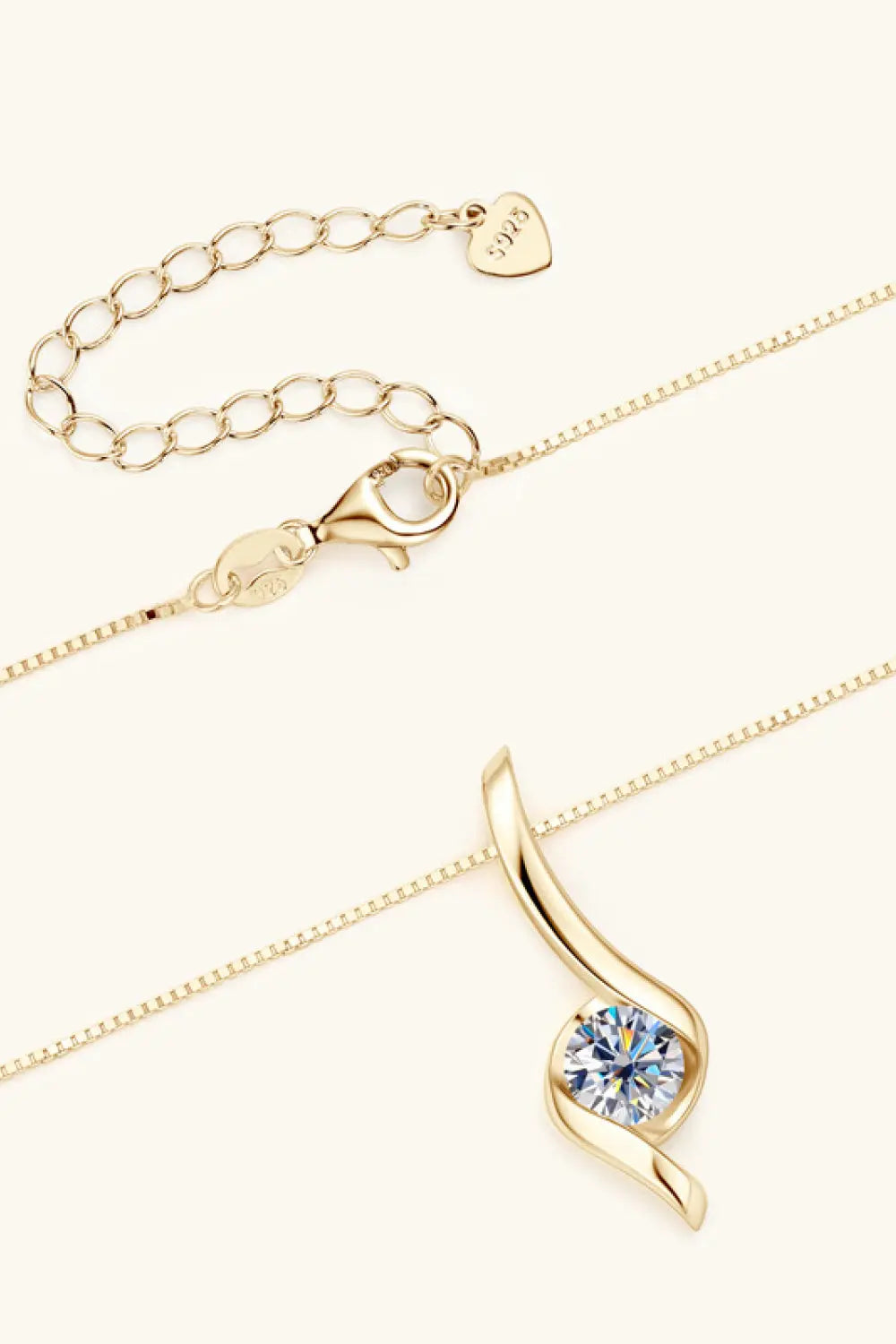 1 Carat Moissanite 925 Sterling Silver Necklace - GlossiChic Collection Gold / One Size GlossiChic Collection jewelry
