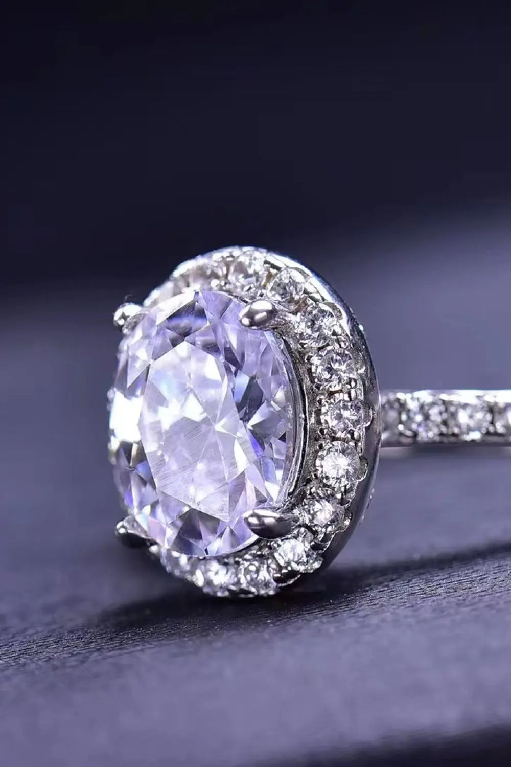 2 Carat Moissanite Platinum-Plated Ring - GlossiChic Collection White / 5 GlossiChic Collection jewelry
