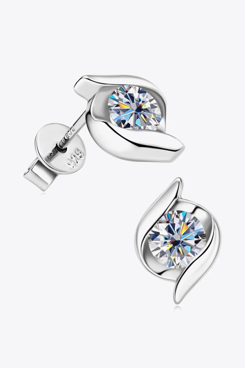 1 Carat Moissanite 925 Sterling Silver Stud Earrings - GlossiChic Collection Gold / One Size GlossiChic Collection jewelry