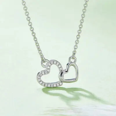 Moissanite 925 Sterling Silver Heart Necklace - GlossiChic Collection Silver / One Size GlossiChic Collection jewelry