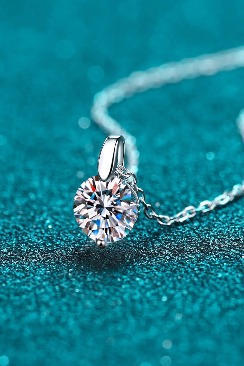 Minimalist 925 Sterling Silver Moissanite Pendant Necklace - GlossiChic Collection Silver / One Size GlossiChic Collection jewelry