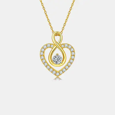 1 Carat Moissanite 925 Sterling Silver Heart Shape Necklace - GlossiChic Collection Gold / One Size GlossiChic Collection jewelry