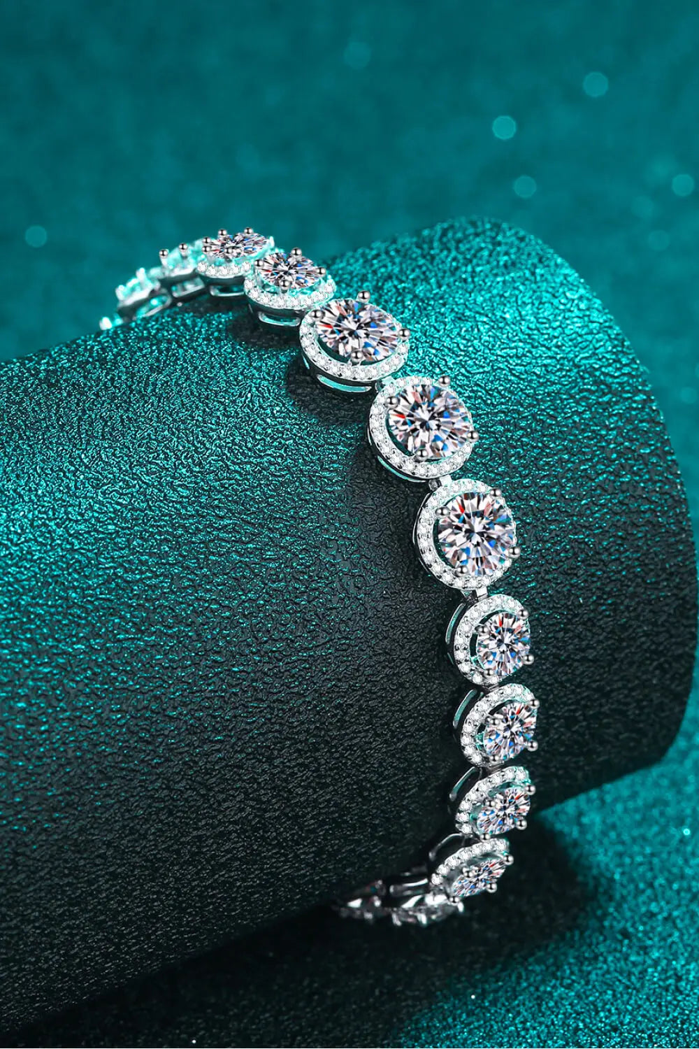 925 Sterling Silver 10.4 Carat Moissanite Bracelet - GlossiChic Collection Silver / One Size GlossiChic Collection jewelry