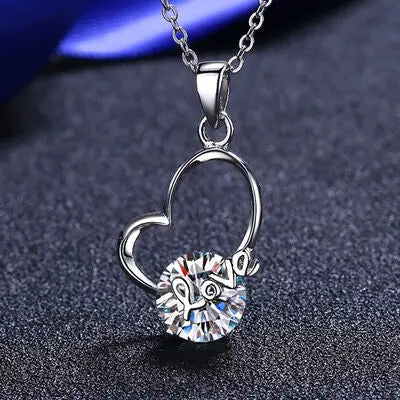 2 Carat Moissanite Heart 925 Sterling Silver Necklace - GlossiChic Collection Silver / One Size GlossiChic Collection jewelry