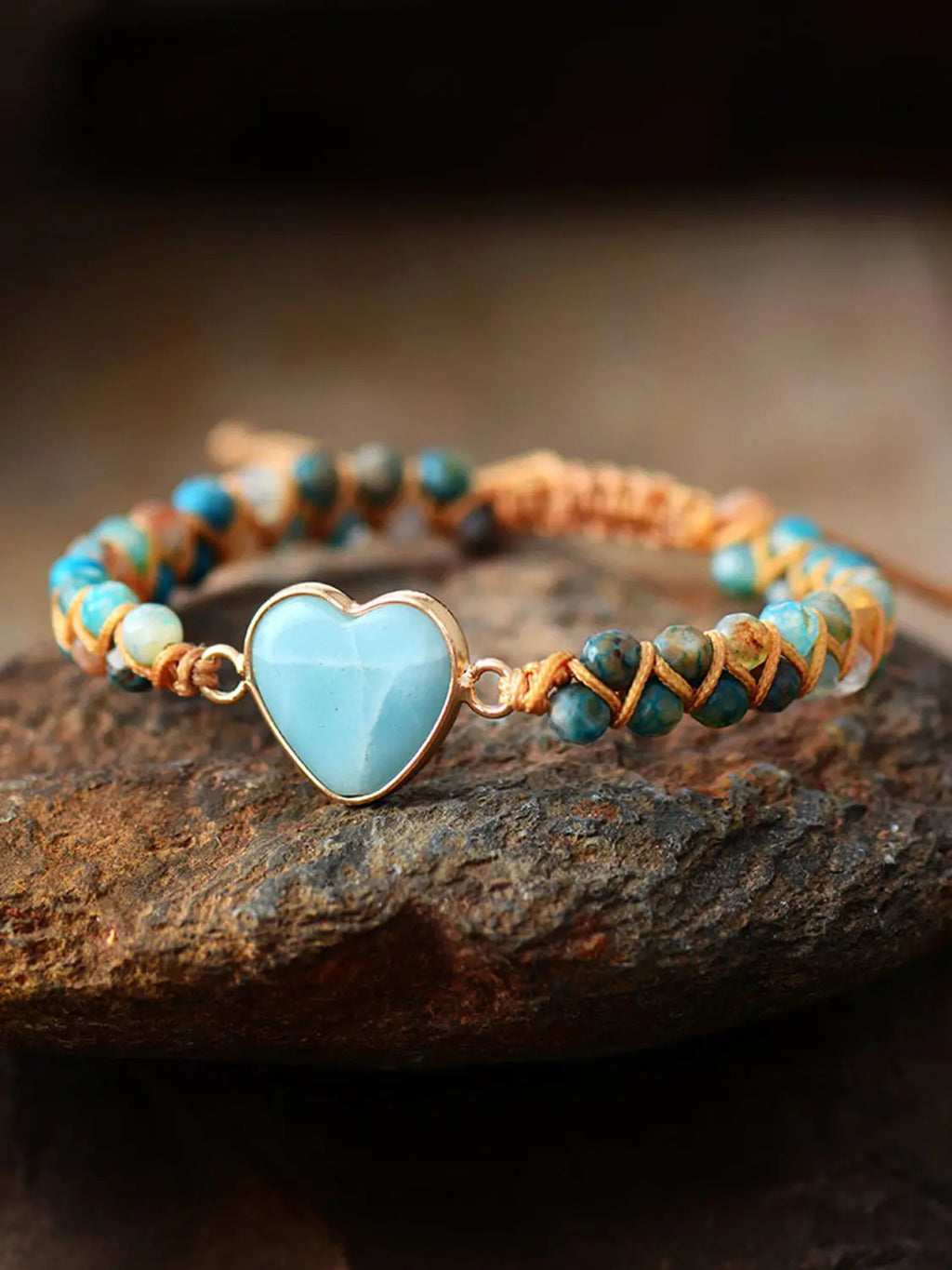 Heart Shape Beaded Bracelet - GlossiChic Collection Pastel Blue / One Size GlossiChic Collection jewelry