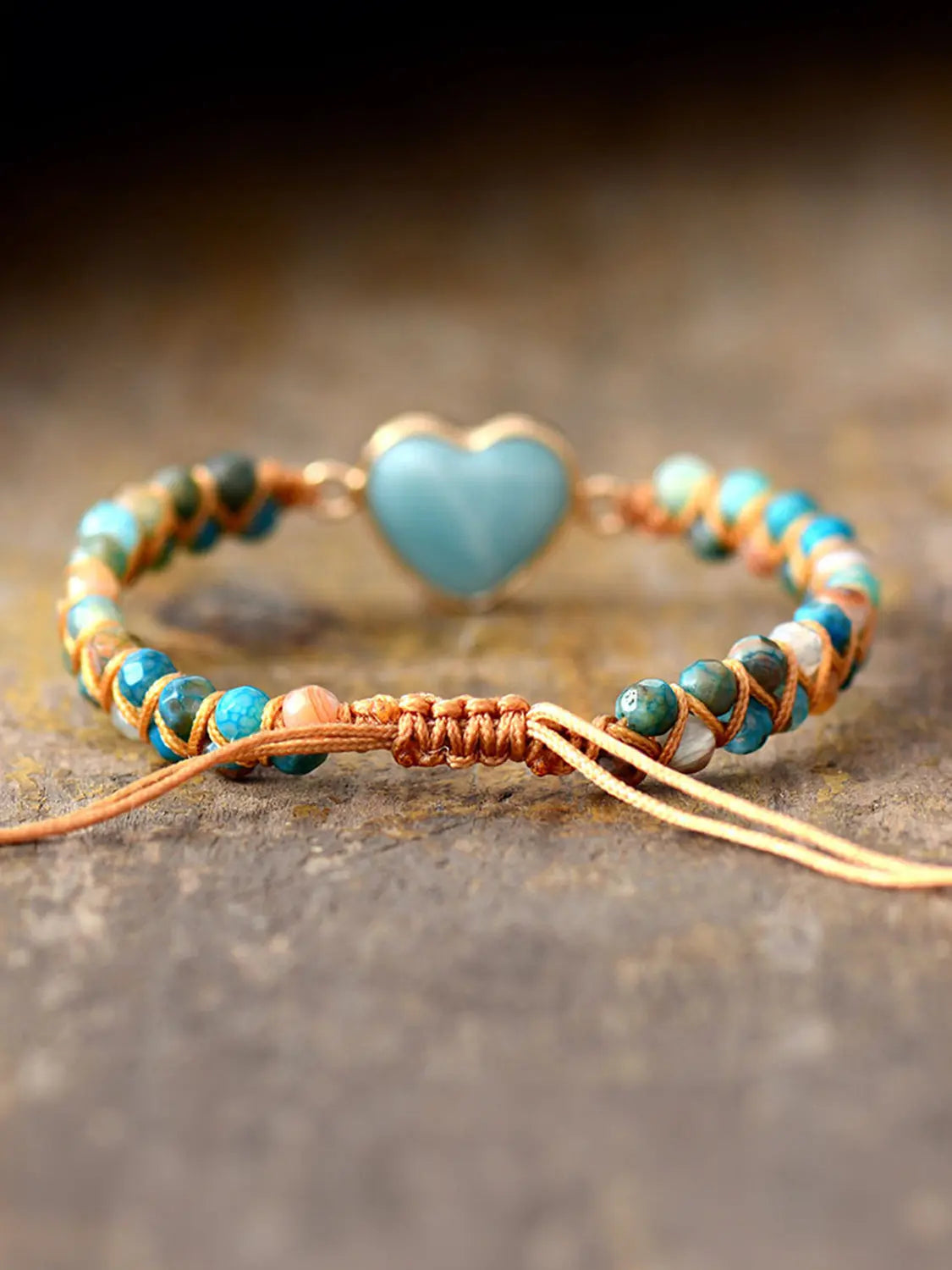 Heart Shape Beaded Bracelet - GlossiChic Collection Pastel Blue / One Size GlossiChic Collection jewelry