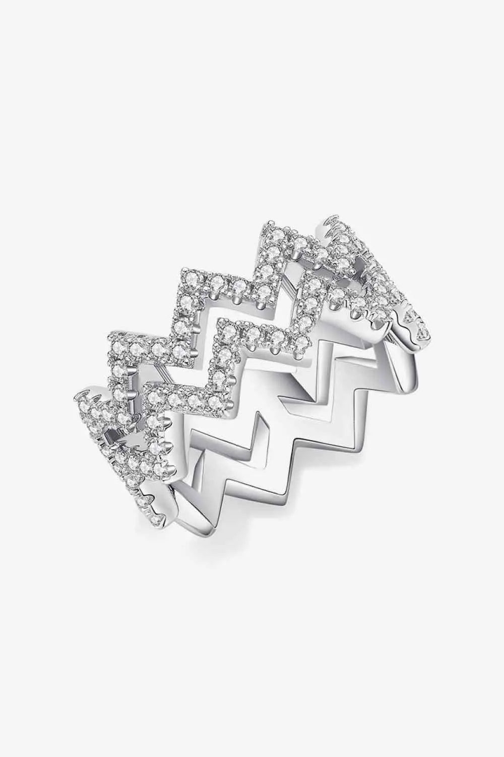 Moissanite Zigzag Stacking Rings - GlossiChic Collection Silver / 4.5 GlossiChic Collection jewelry