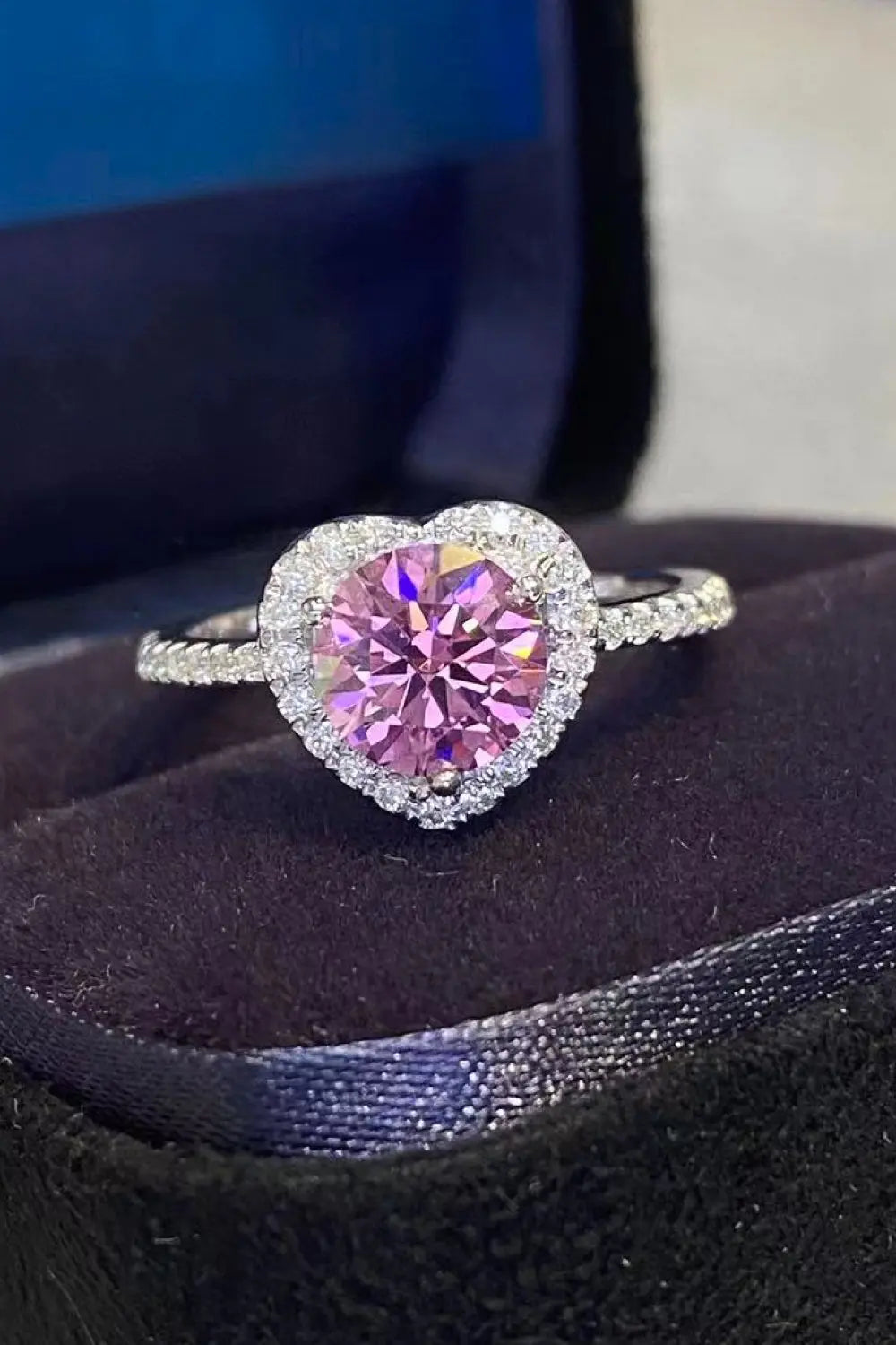 1 Carat Moissanite Heart Ring - GlossiChic Collection Pink Heart / 4.5 GlossiChic Collection jewelry