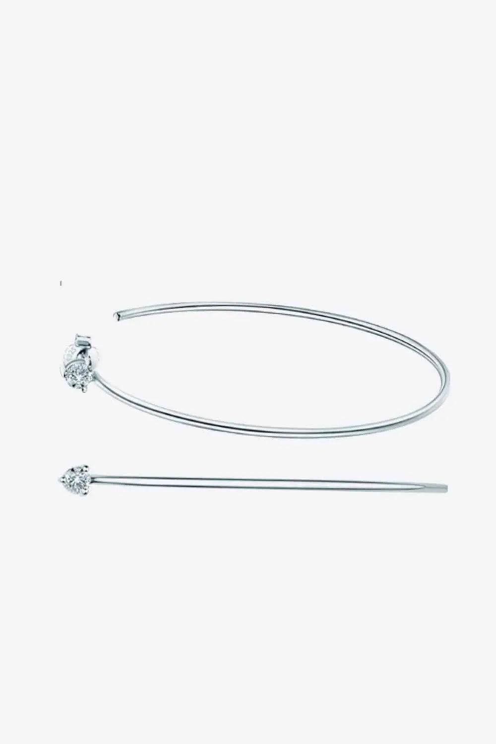 925 Sterling Silver Moissanite Hoop Earrings - GlossiChic Collection Gold / One Size GlossiChic Collection jewelry