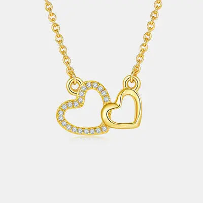Moissanite 925 Sterling Silver Heart Necklace - GlossiChic Collection Gold / One Size GlossiChic Collection jewelry