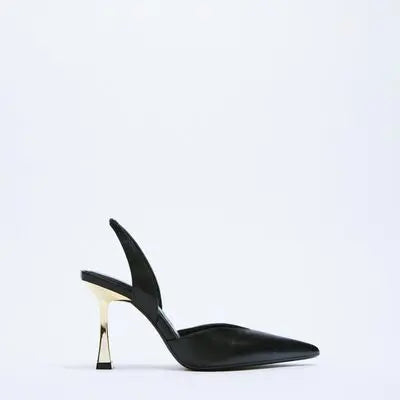 PU Leather Point Toe Stiletto Heel Pumps - GlossiChic Collection Black / 36(US5) GlossiChic Collection Shoes & Accessories