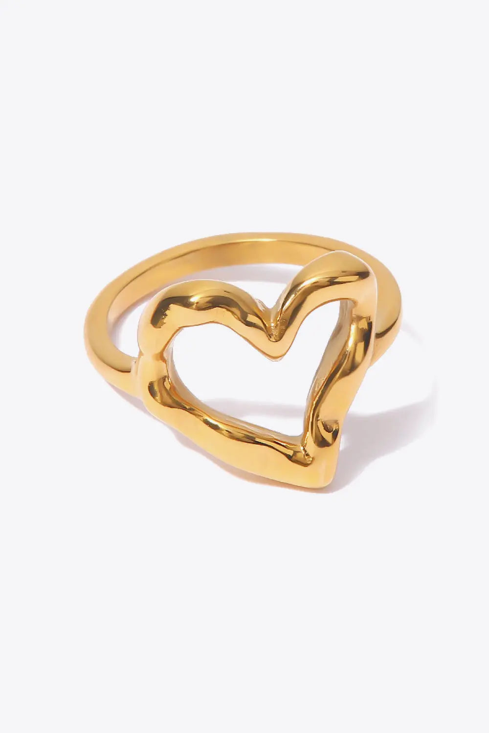 18K Gold Plated Heart-Shaped Ring - GlossiChic Collection Gold / 6 GlossiChic Collection jewelry
