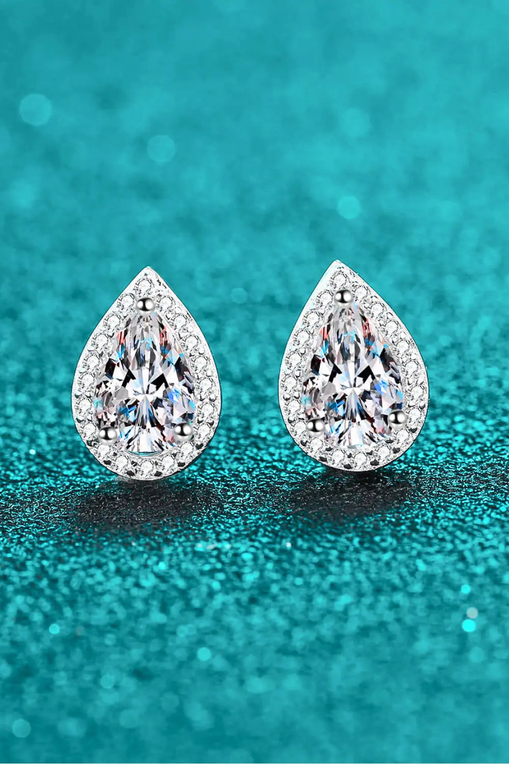 Moissanite Teardrop Stud Earrings - GlossiChic Collection Silver / One Size GlossiChic Collection jewelry