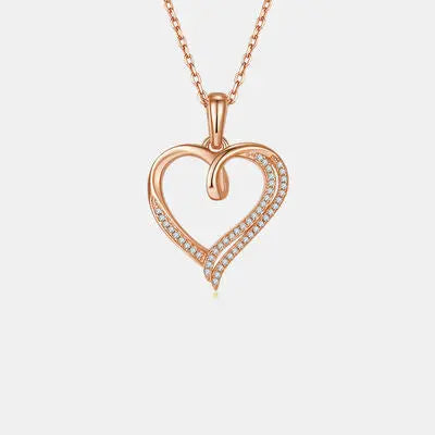 Moissanite 925 Sterling Silver Heart Shape Necklace - GlossiChic Collection Gold / One Size GlossiChic Collection jewelry