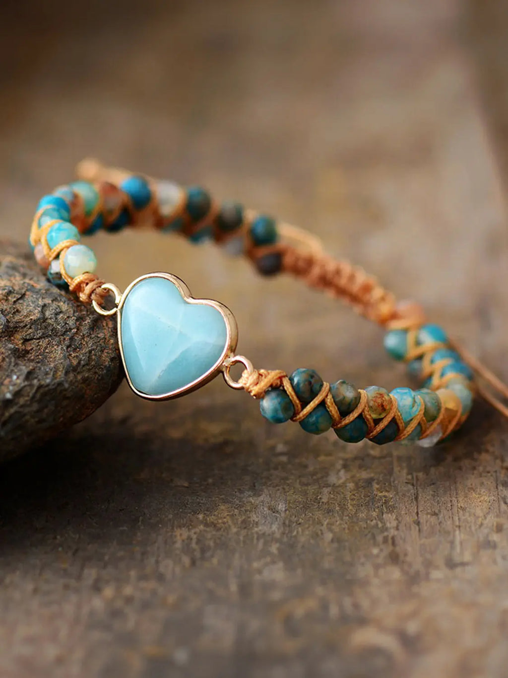 Heart Shape Beaded Bracelet - GlossiChic Collection Pastel Blue / One Size GlossiChic Collection jewelry