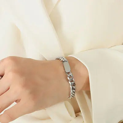 18K Gold-Plated Titanium Steel Chain Bracelet - GlossiChic Collection Silver / One Size GlossiChic Collection jewelry