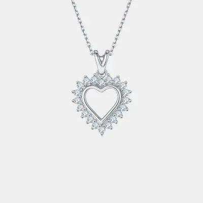 Moissanite 925 Sterling Silver Heart Pendant Necklace - GlossiChic Collection Gold / One Size GlossiChic Collection jewelry